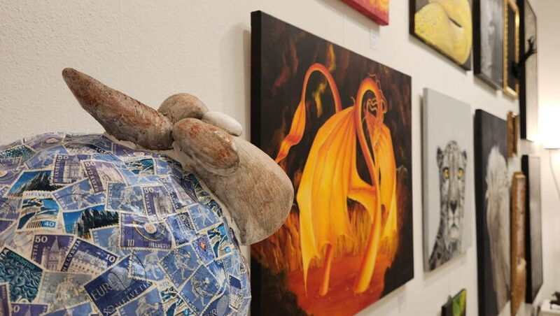 Bild malen, Kunstausstellung, Vernissage, Silvia Lehmann, Acryl malen, Auftragsmalen, Bild im Auftrag malen, expressiv, Kunstverein Salz in der Suppe