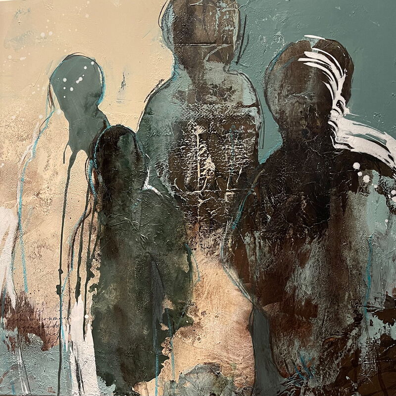 crowd, Acryl Mixedmedia, 90x90x2