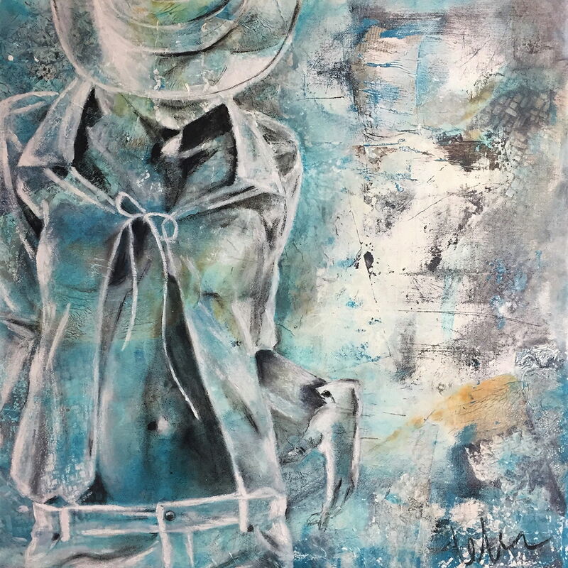 vanessa, Kreide/Acryl, 80x80x4