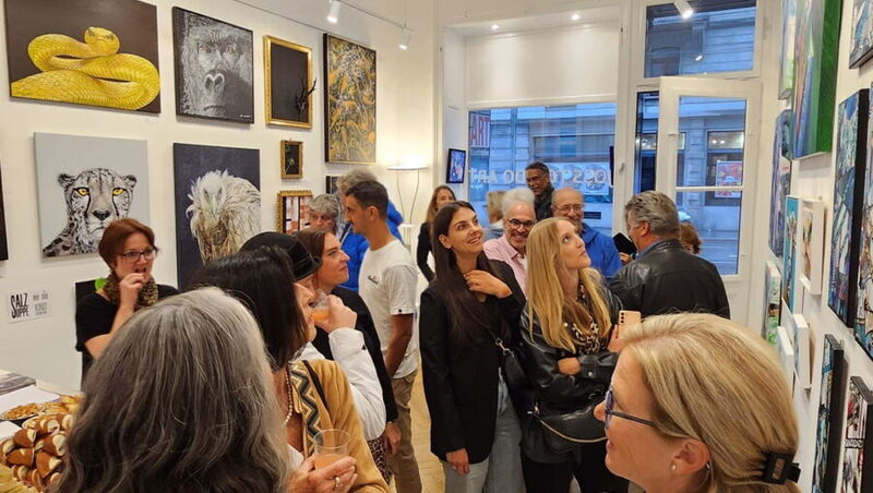 Kunstausstellung, Vernissage, Silvia Lehmann, Acryl malen, Auftragsmalen, Bild im Auftrag malen, expressiv, Kunstverein Salz in der Suppe