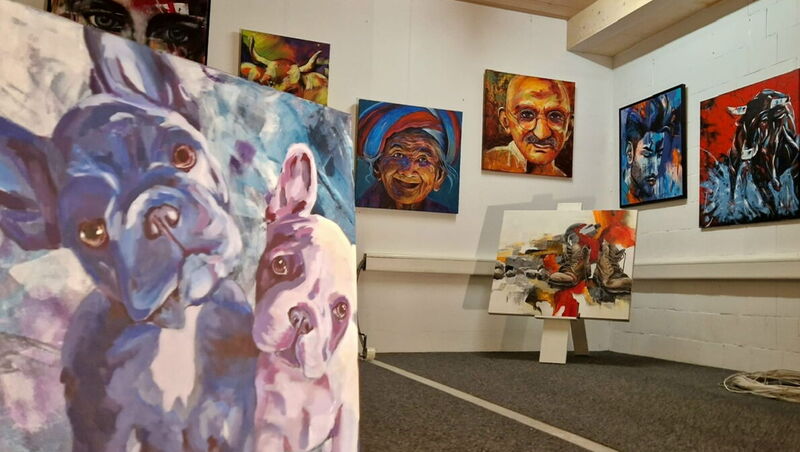 Kunstausstellung, Vernissage, silvia Lehmann, Hunde, Tiere, wiesendangen, Bild malen lassen, Auftragsmalerei